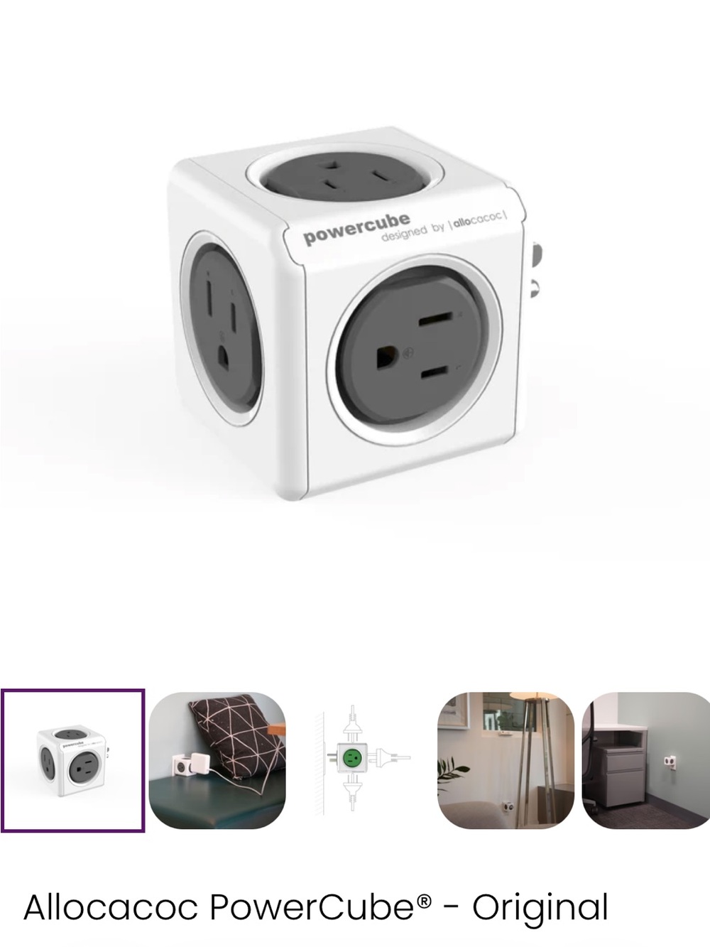 PowerCube Original - White/Grey Power Strip Cube